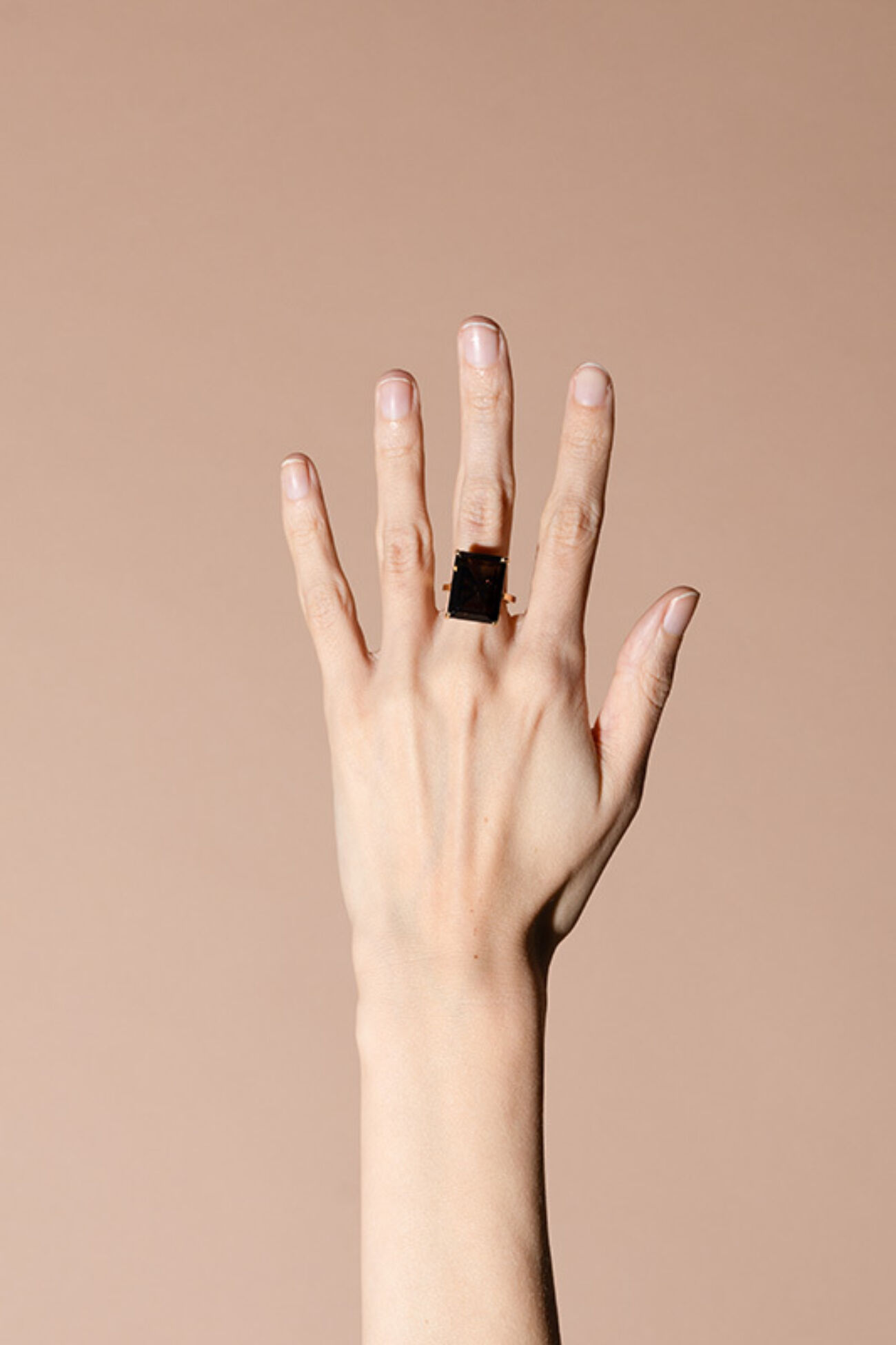 Elisalee lux limited rookkwarts ring 18 geel goud