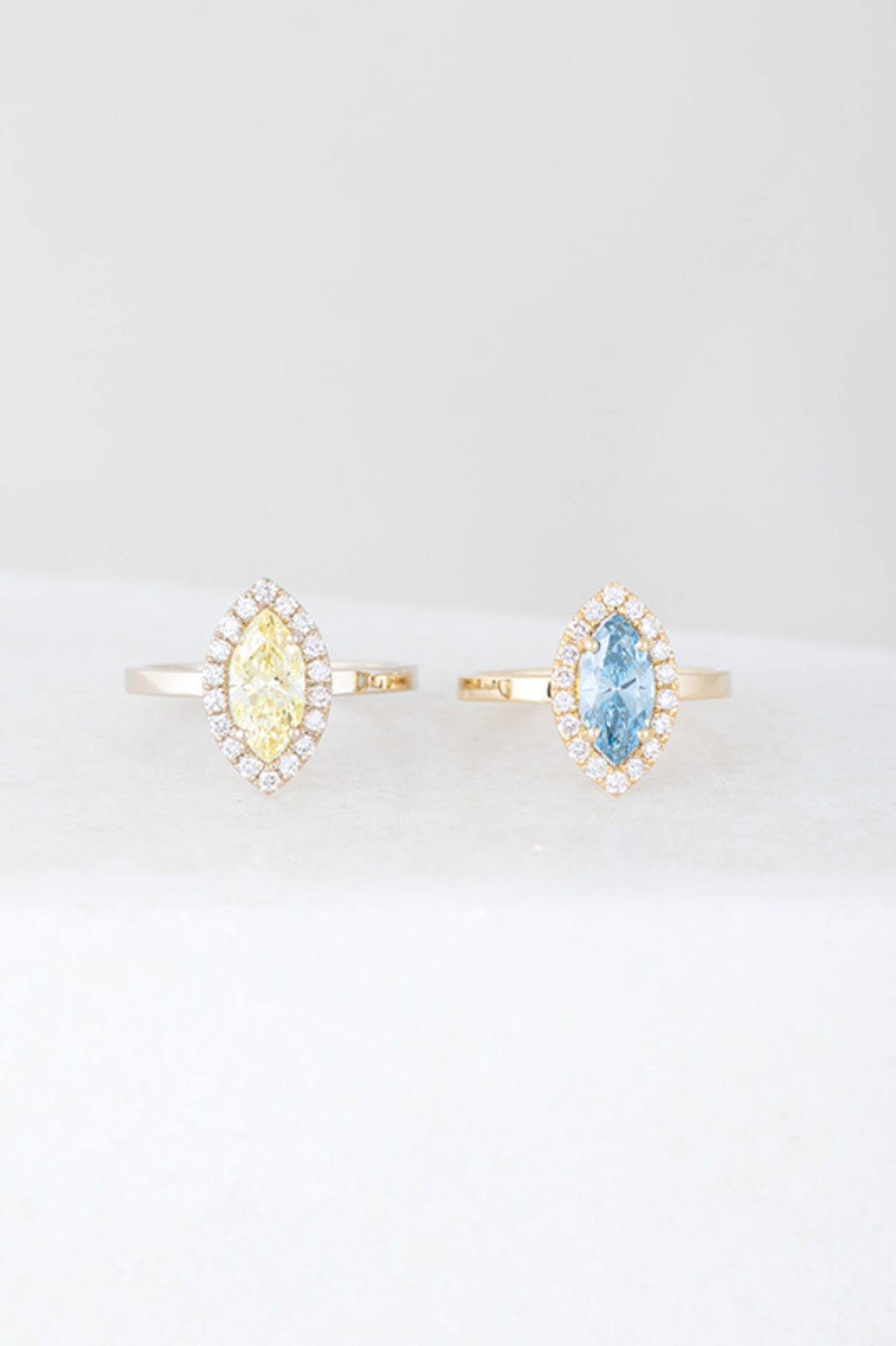 Elisalee sylvie geel blauw 18k witgoud geelgoud