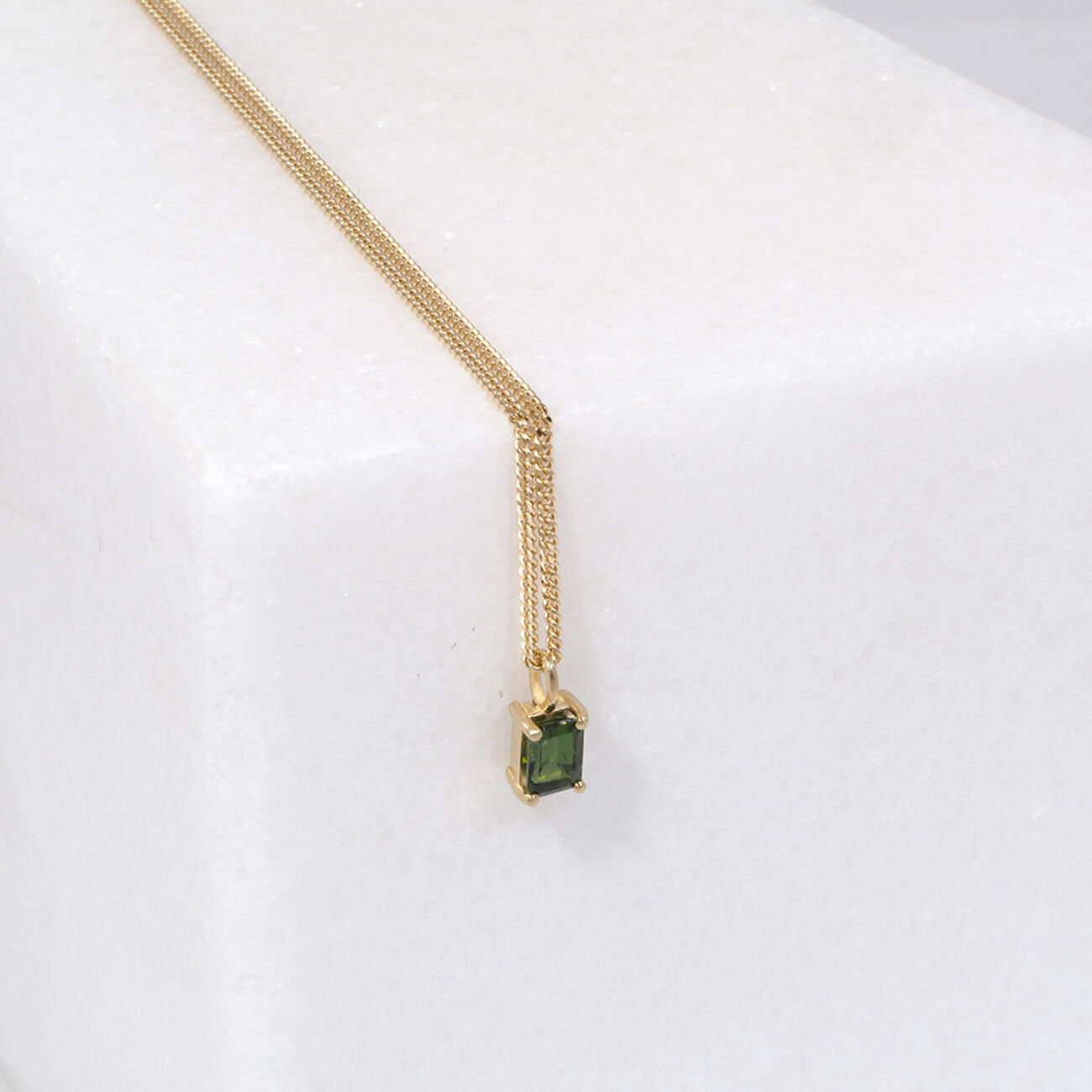 Elisa lee lux emerald cut toermalijn halssnoer 4x6 1