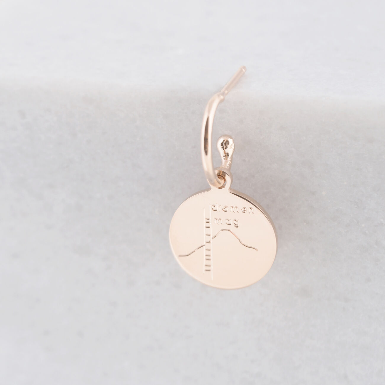 Creole nest earring silver pinkgold plated