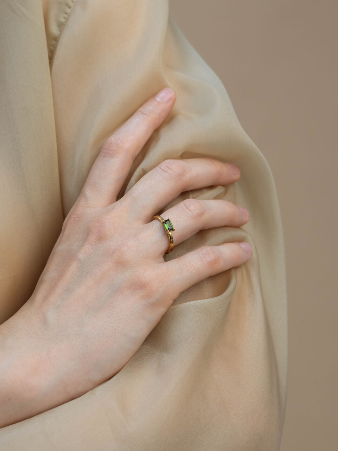 Elisa lee lux fluid east west emerald cut tourmaline 2 ring