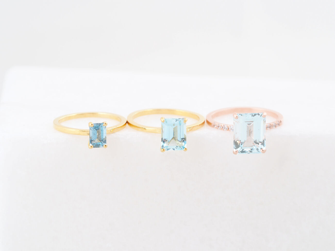 Emerald cut lux aquamarine 4x6 6x8 8x10