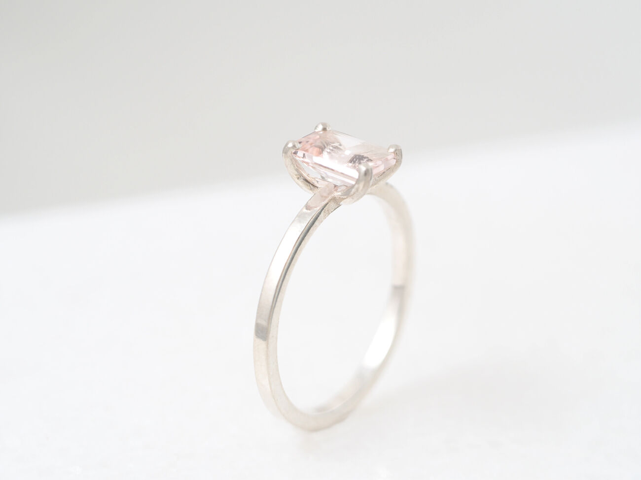 Emerald cut lux morganite 6x4