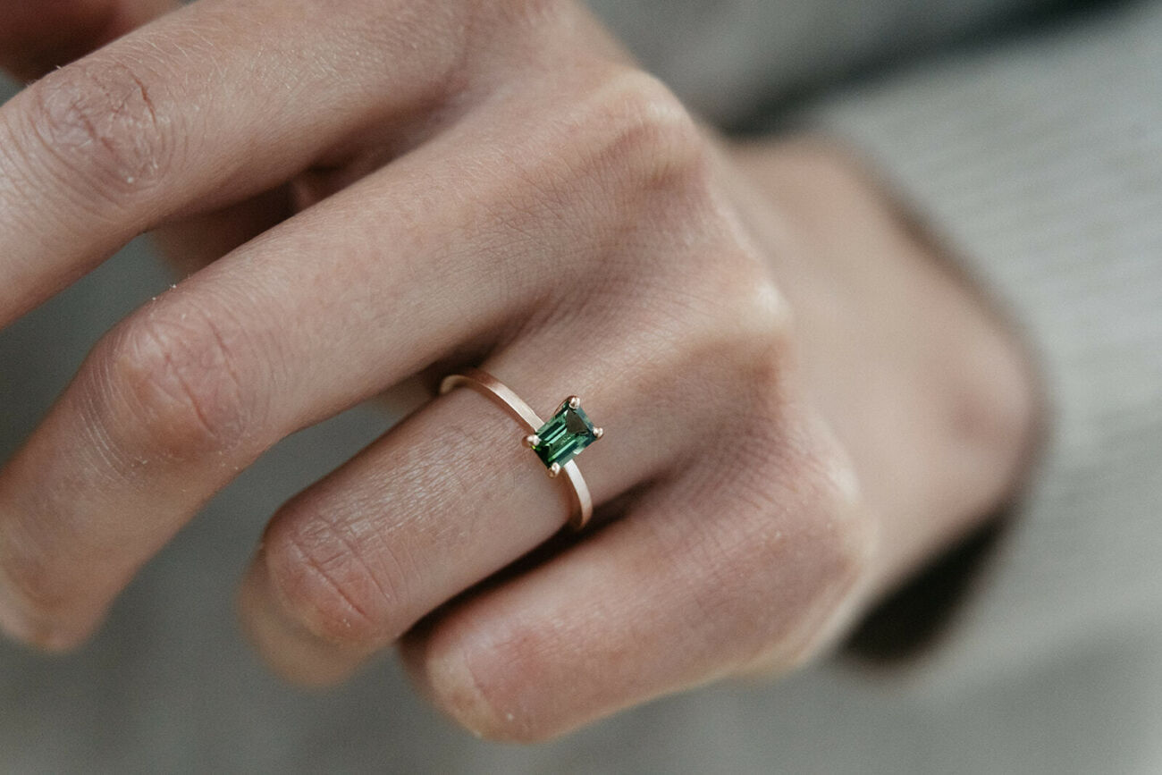 Tourmaline emerald cut ring 3
