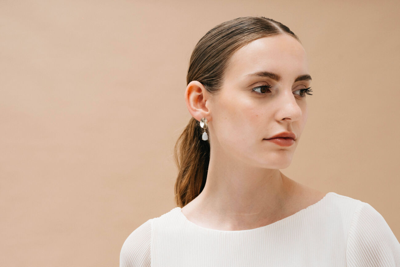 elisa lee exclusive tearshaped geode earrings 18K white gold