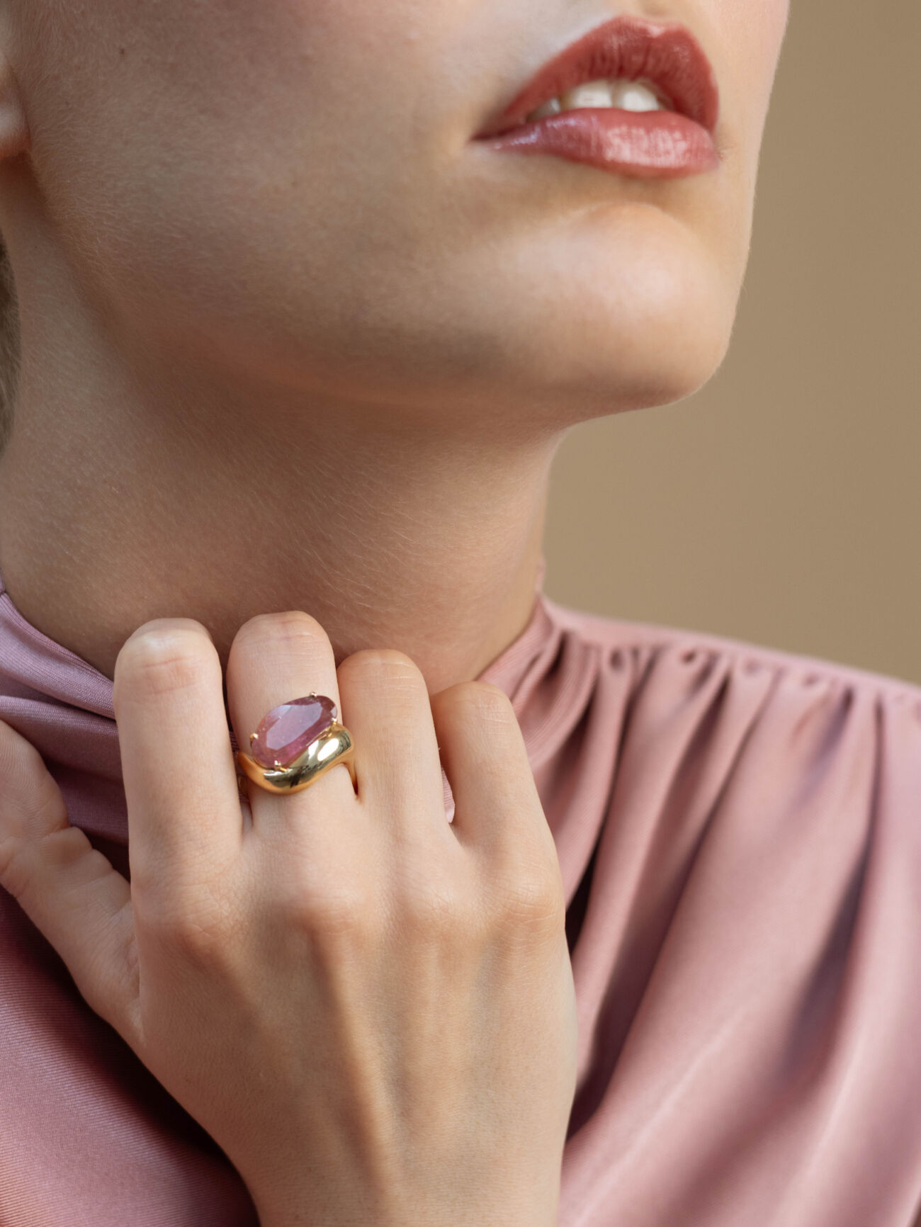 Elisa lee galaxy limited pink tourmaline flux ring ring