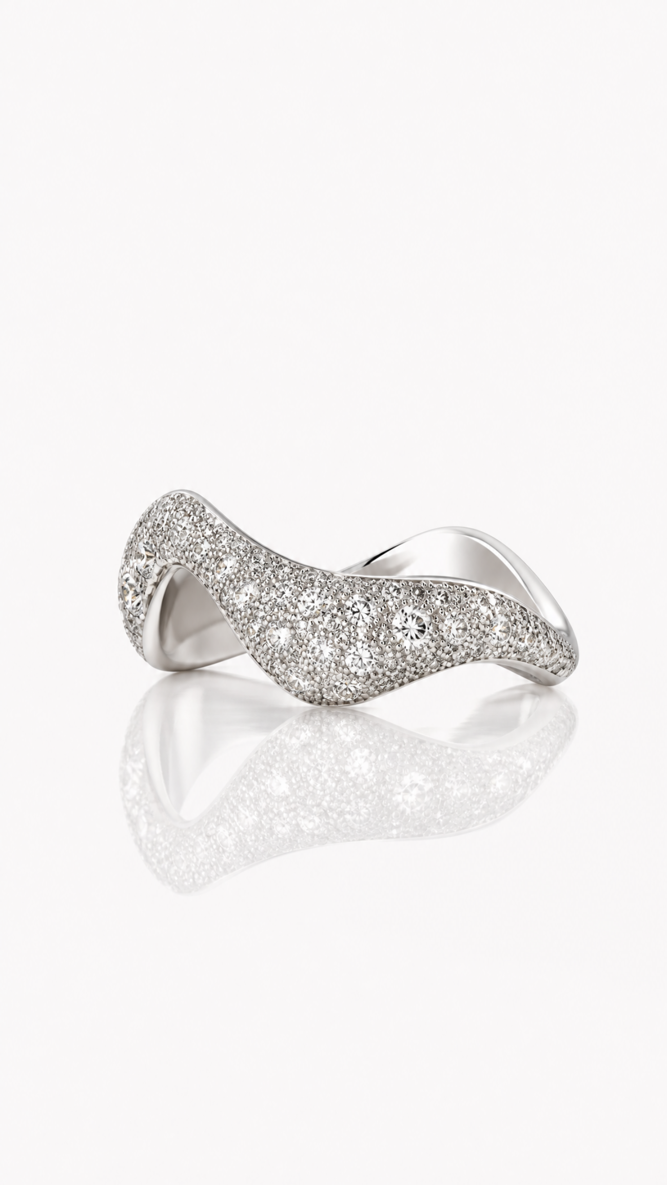 Elisa lee fluid flux ring with diamonds ring