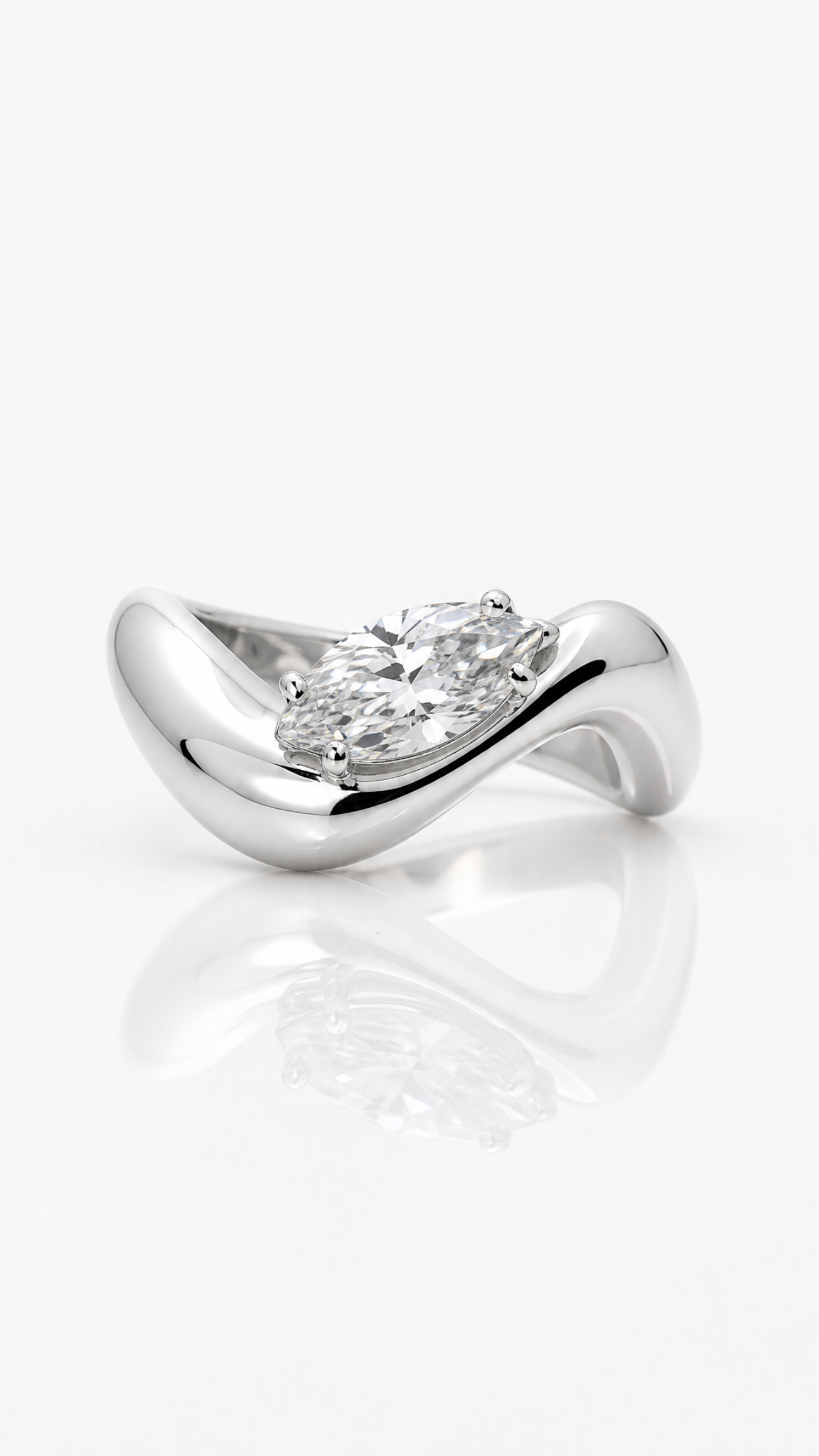 Elisa lee fluid flux ring with marquise ring