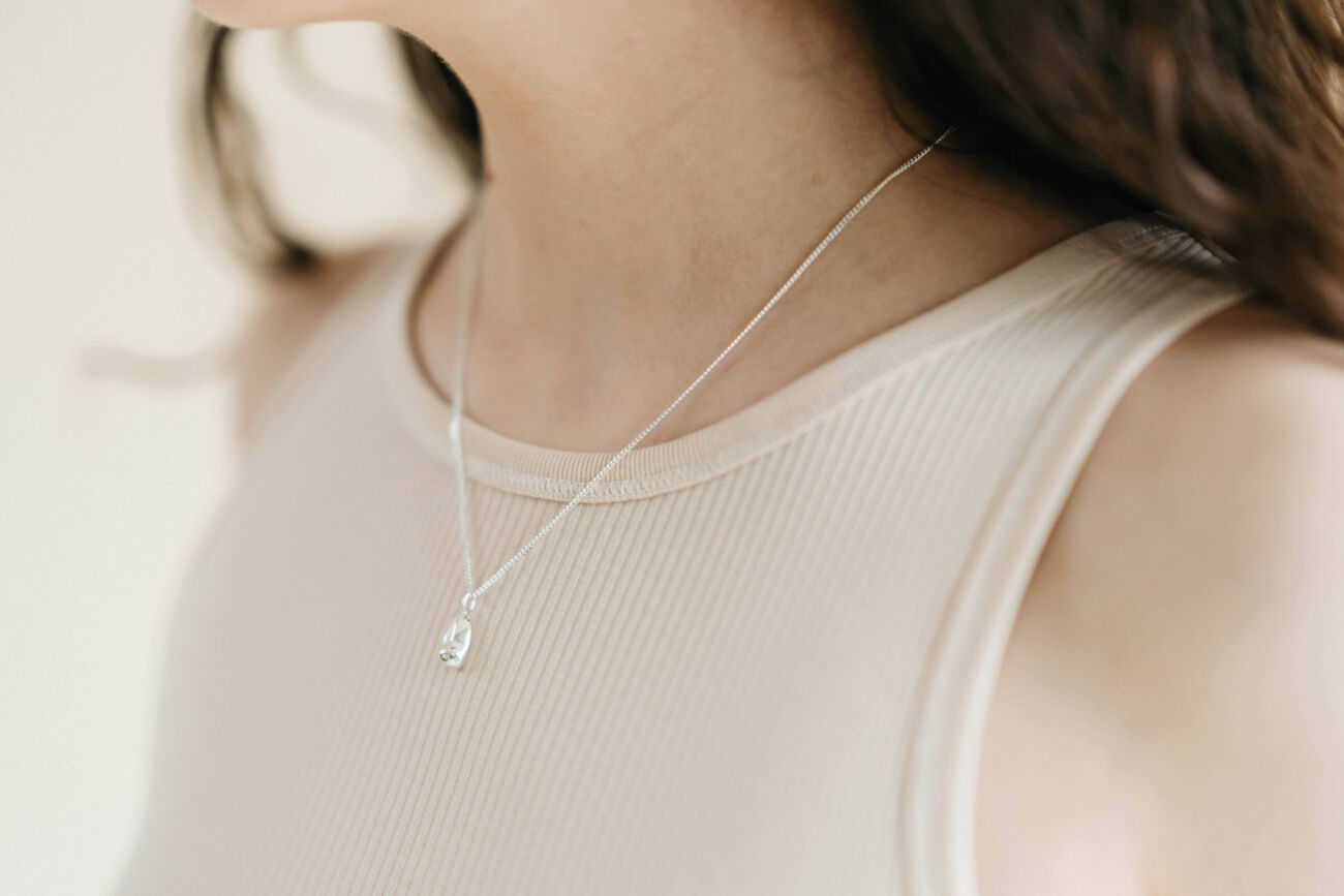 elisa lee mountain halssnoer 18K wit goud
