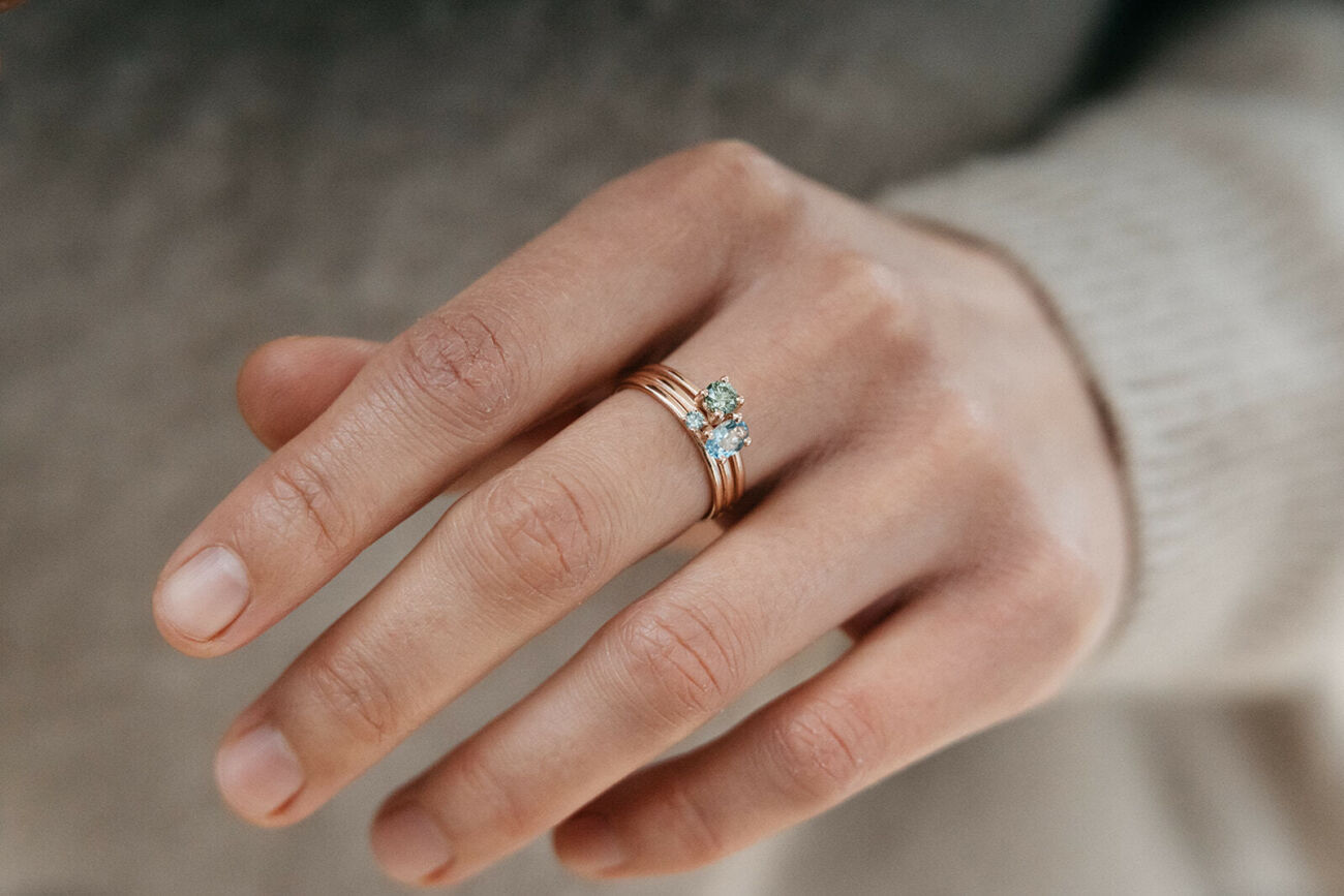 Nina aquamarine green diamond