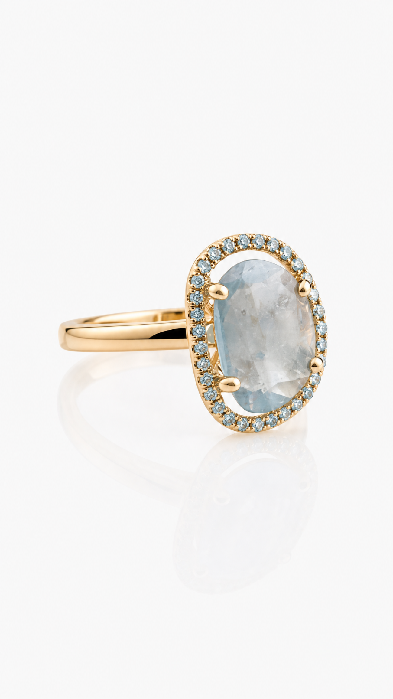Elisa lee galaxy blue tourmalinehalo ring