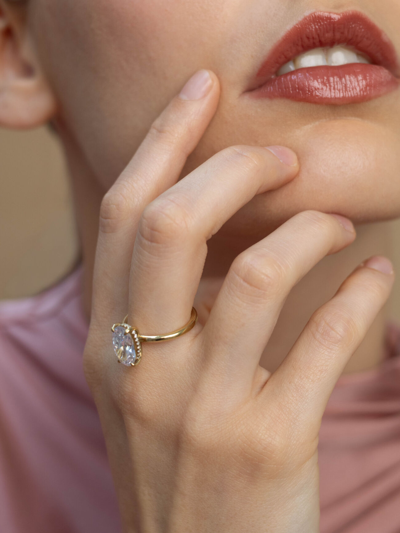 Elisa lee lux hidden halo oval lux ring ring
