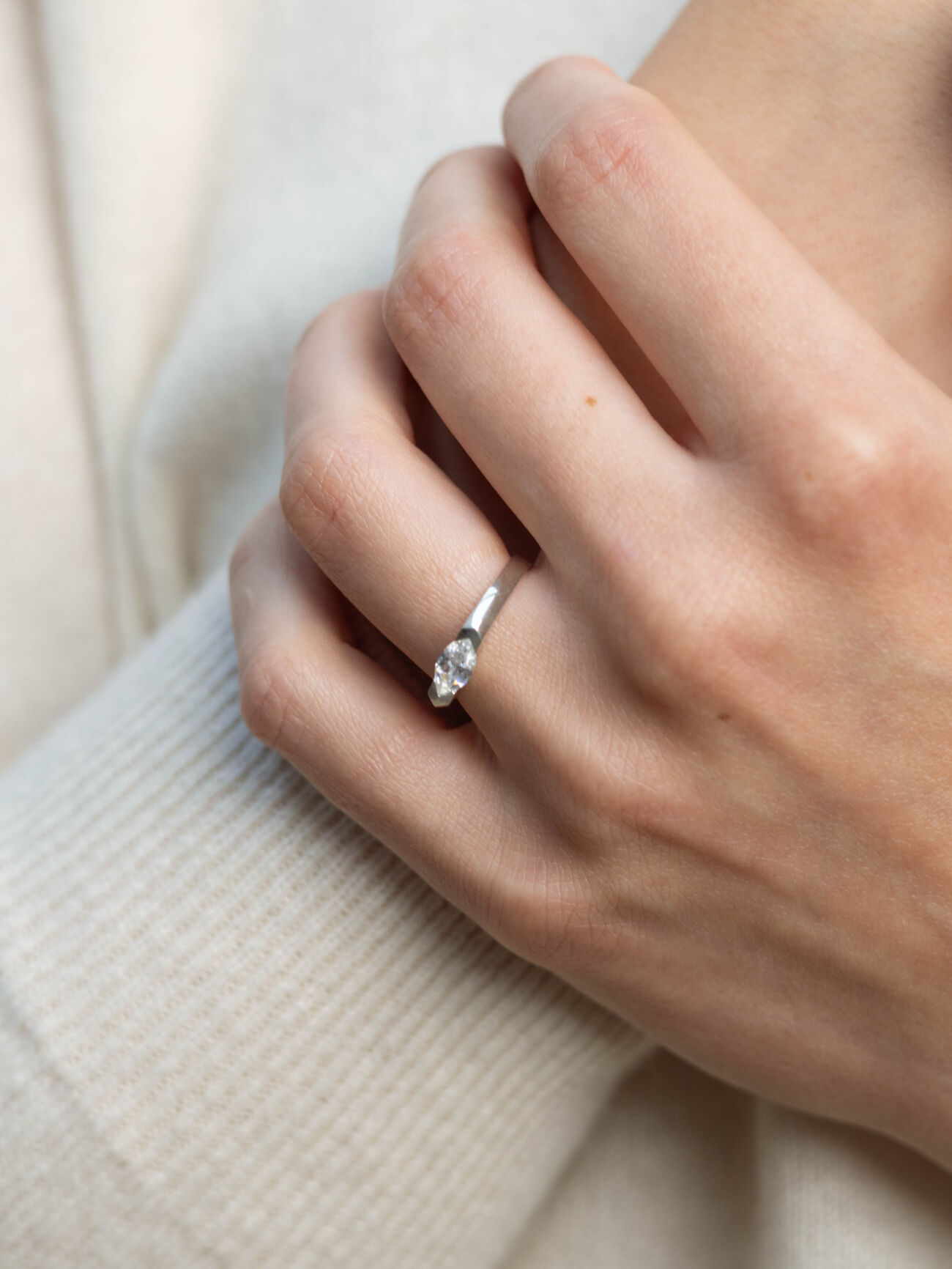 Elisa lee shifted shifted marquise ring
