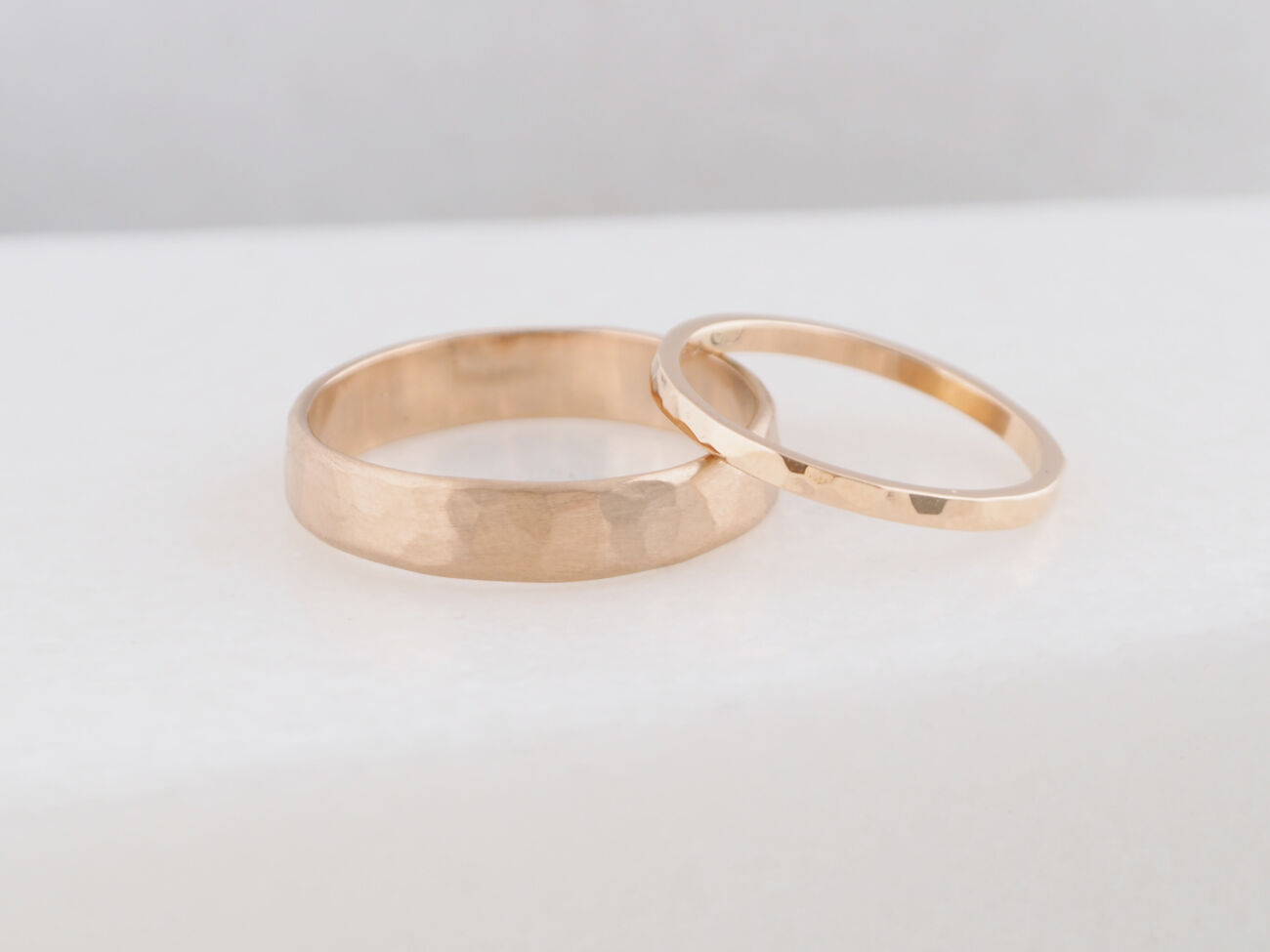elisa lee 18k rose gold hammered stacking ring